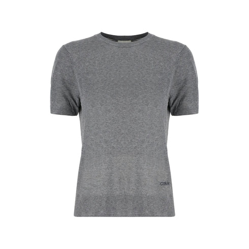 Maglia Donna a tinta unita, con scollatura girocollo e maniche corte
